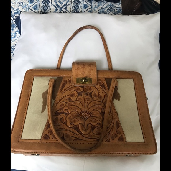Handbags - Vintage hand crafted leather/hide bag